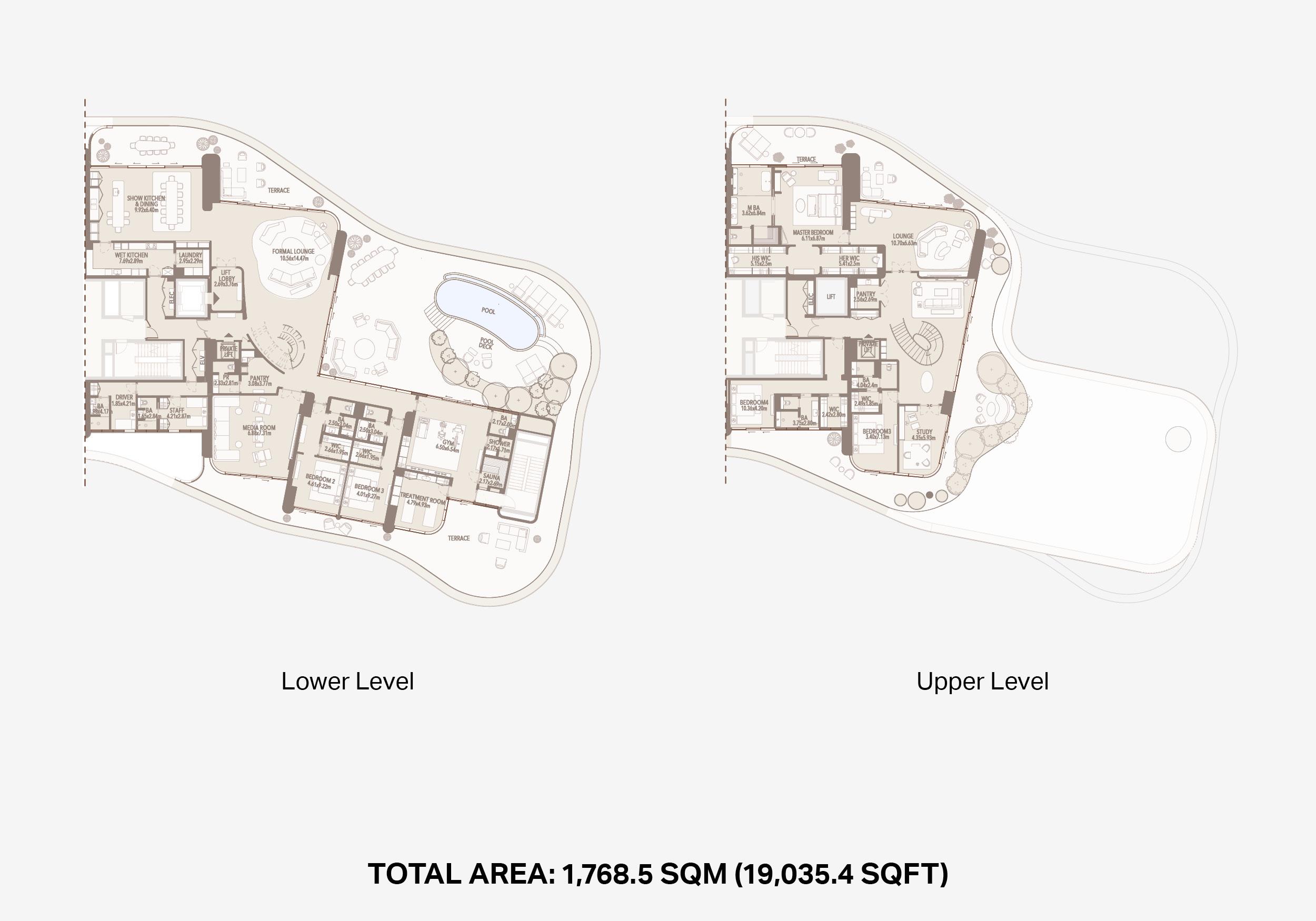 Jumeirah Asora Bay 5 bedroom duplex floor plan