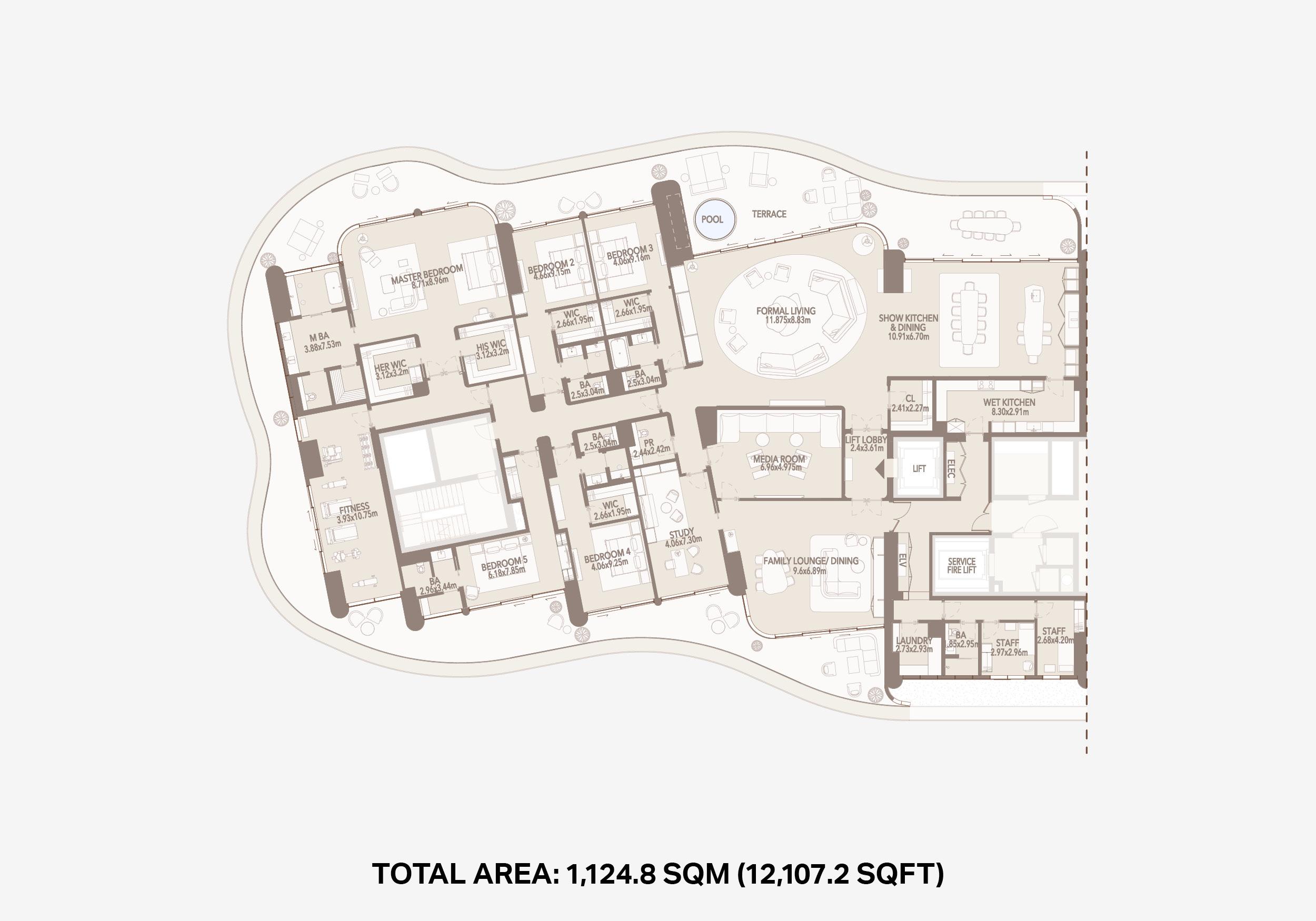 Jumeirah Asora Bay 5 bedroom floor plan