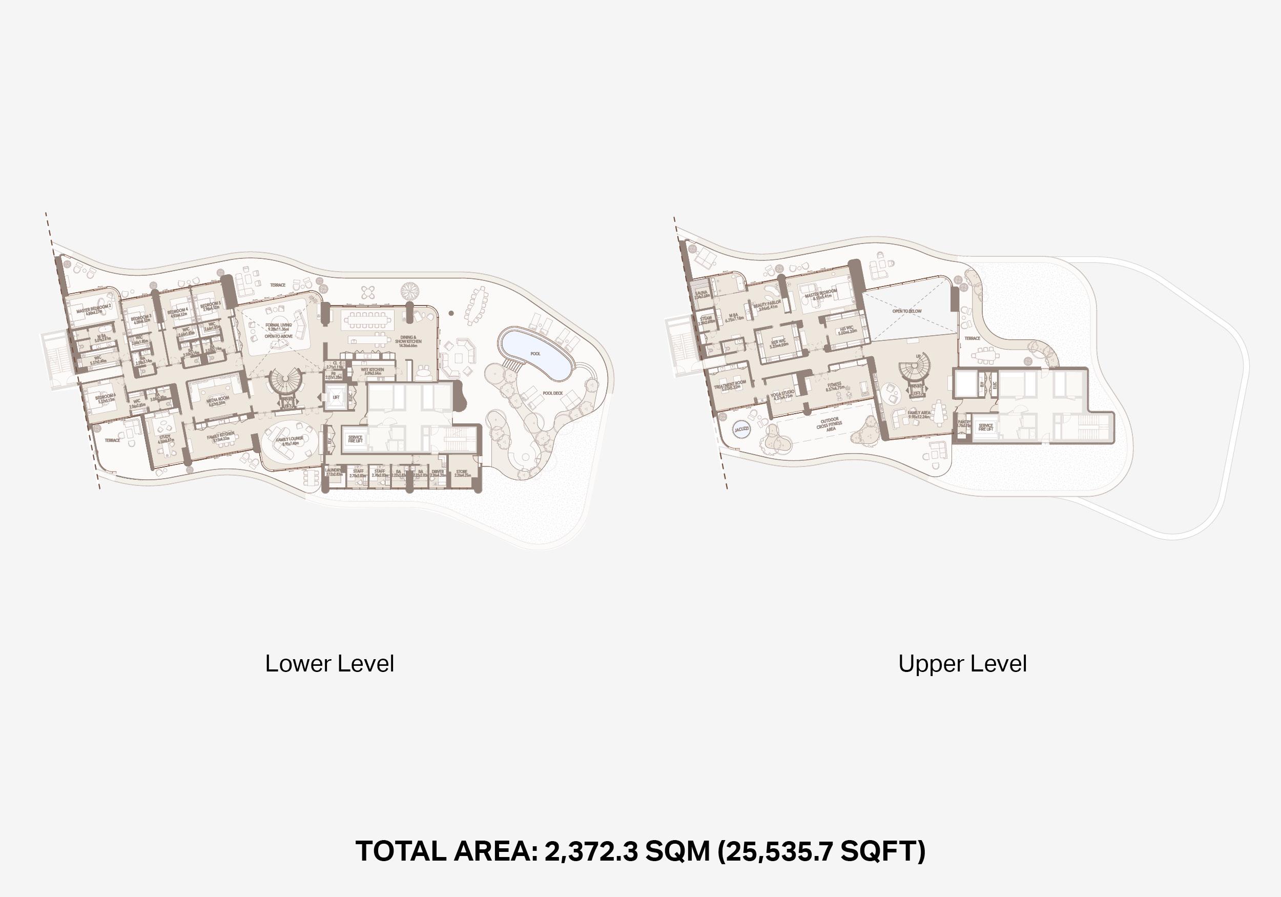 Jumeirah Asora Bay 6 bedroom duplex floor plan