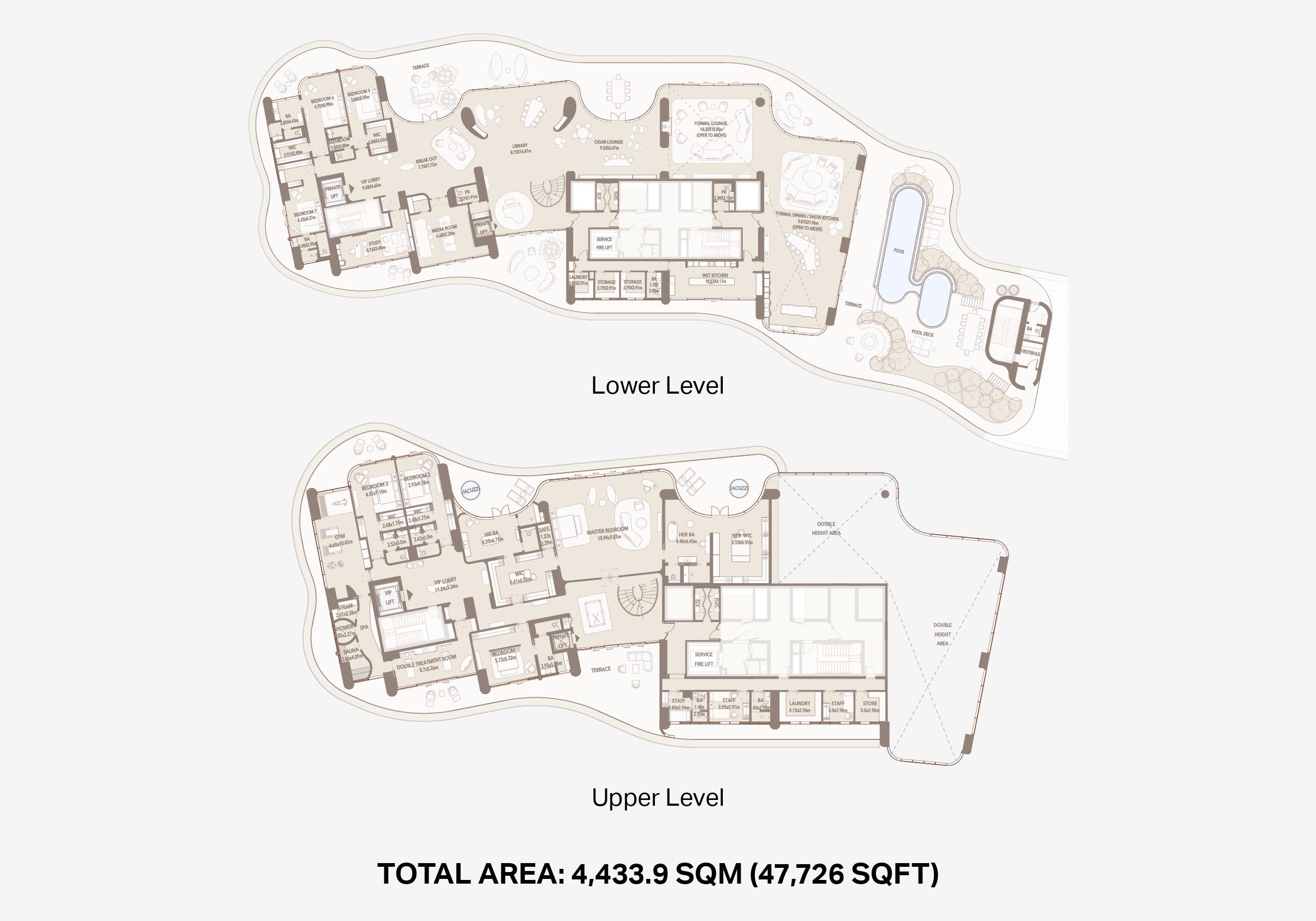 Jumeirah Asora Bay penthouse duplex floor plan