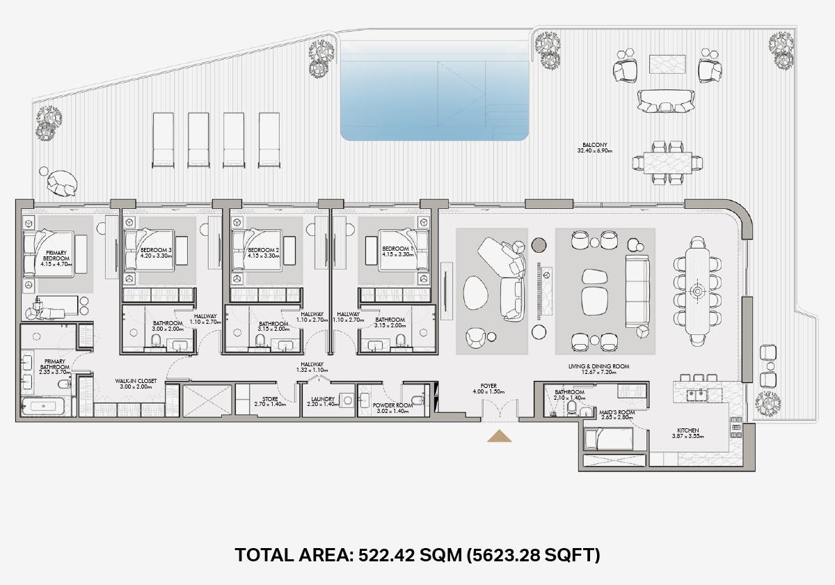 Madinat Jumeirah Living Nourelle 4 bedroom floor plan