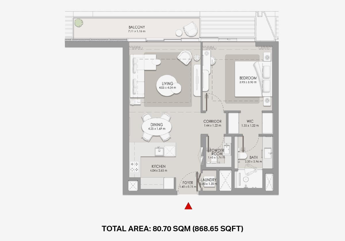 City Walk Crestlane 1 bedroom floor plan