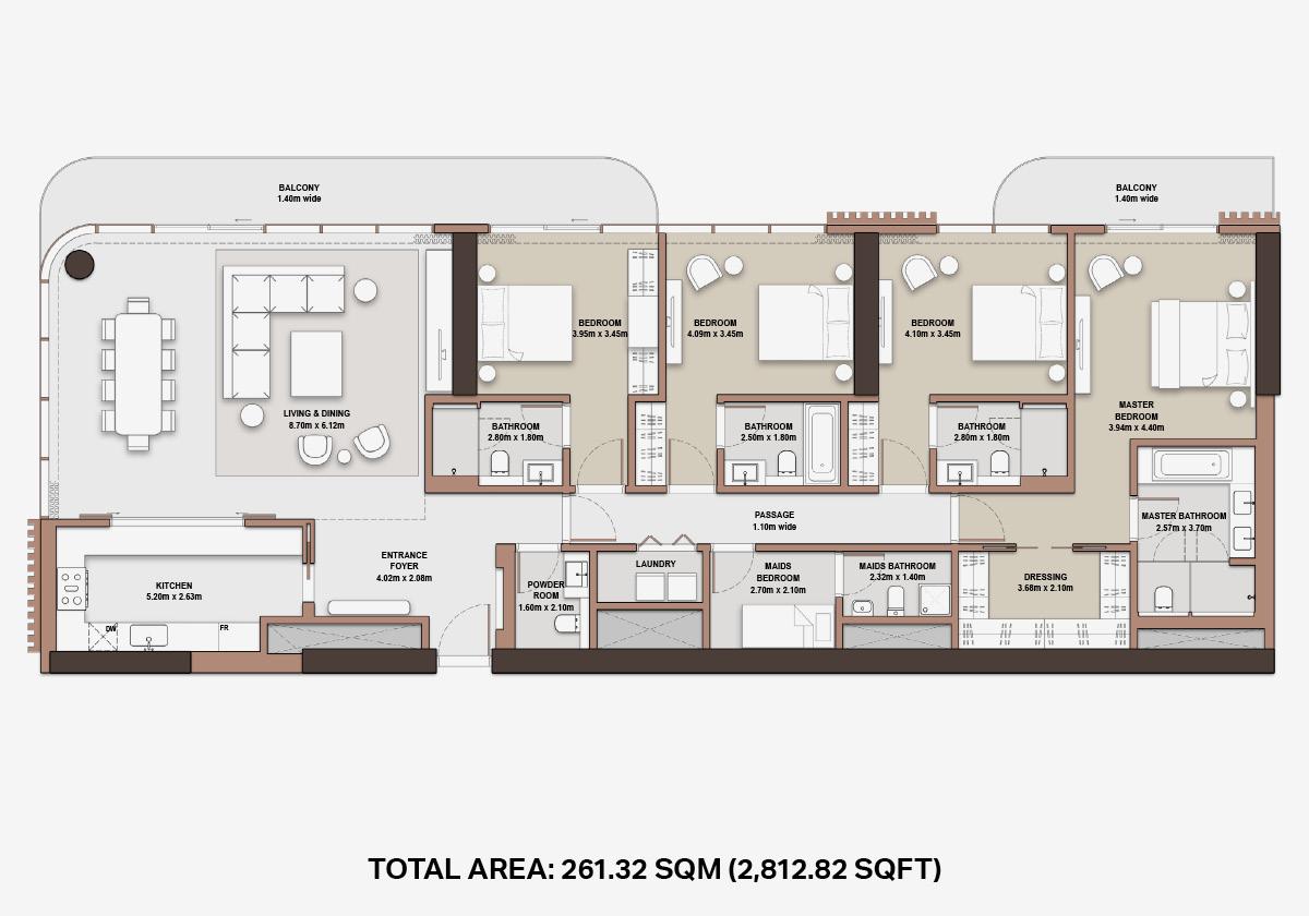The Edit at d3 4 bedroom floor plan
