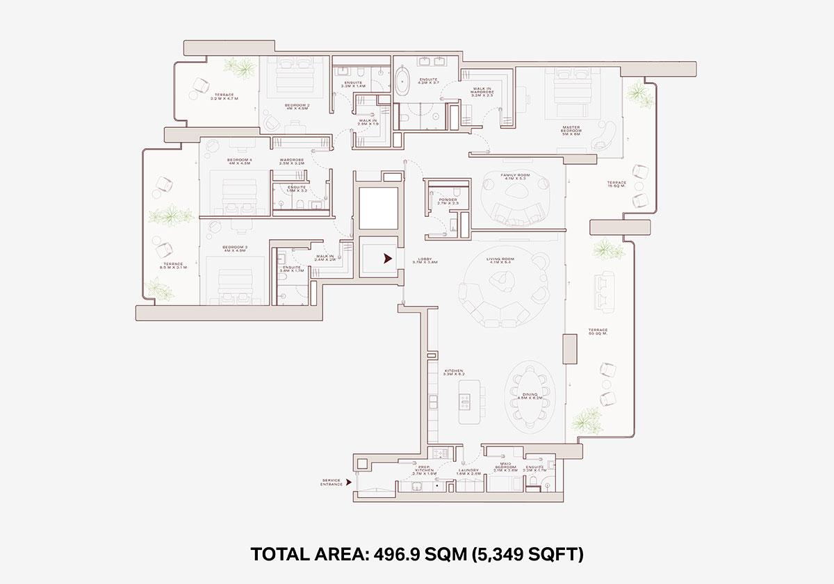 Solaya 4 bedroom floor plan