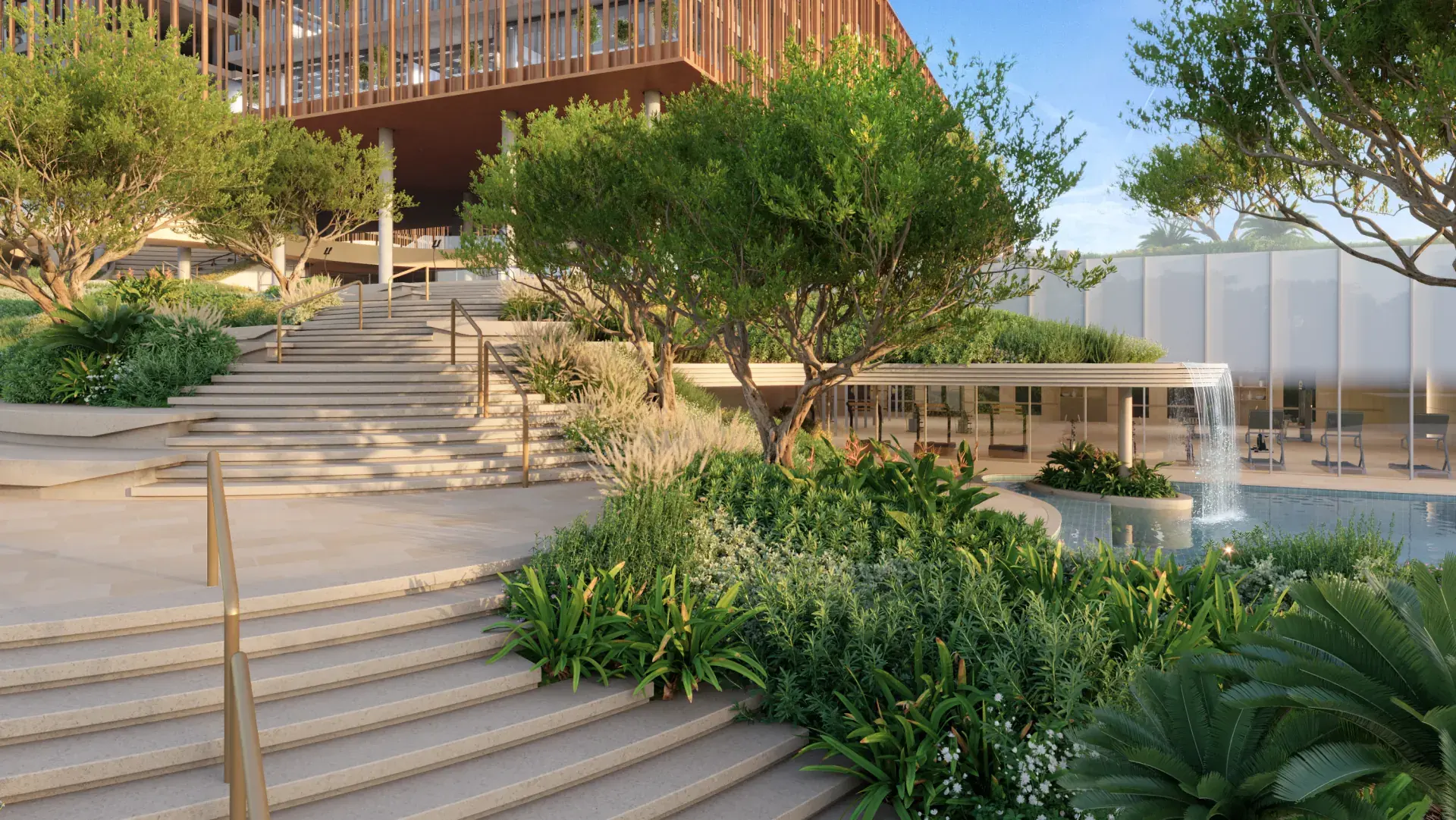 A Landscaped Arrival at The Yards Plaza