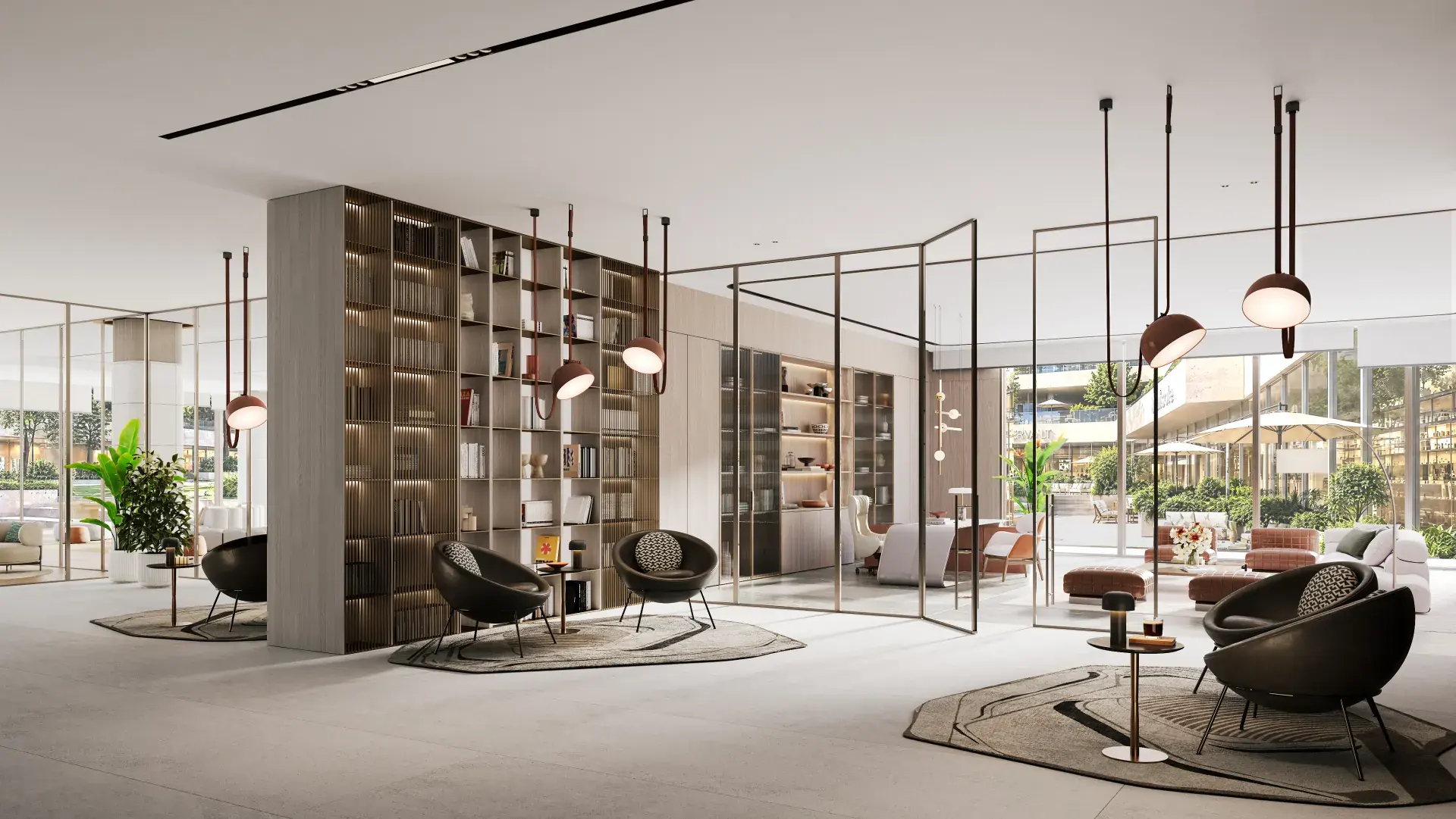 Business center work areas, The Yards Plaza