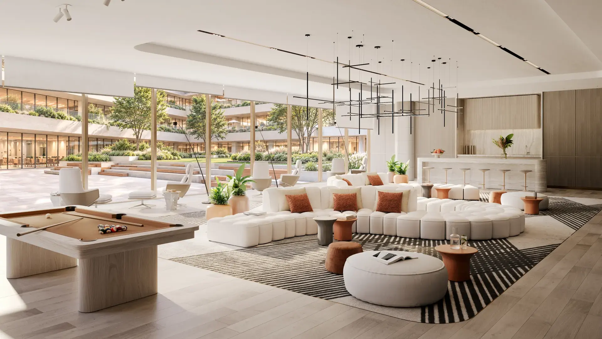Business center lounge, The Yards Plaza