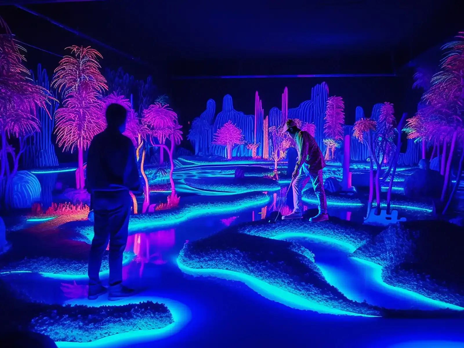 Golf Greens night glowy golf