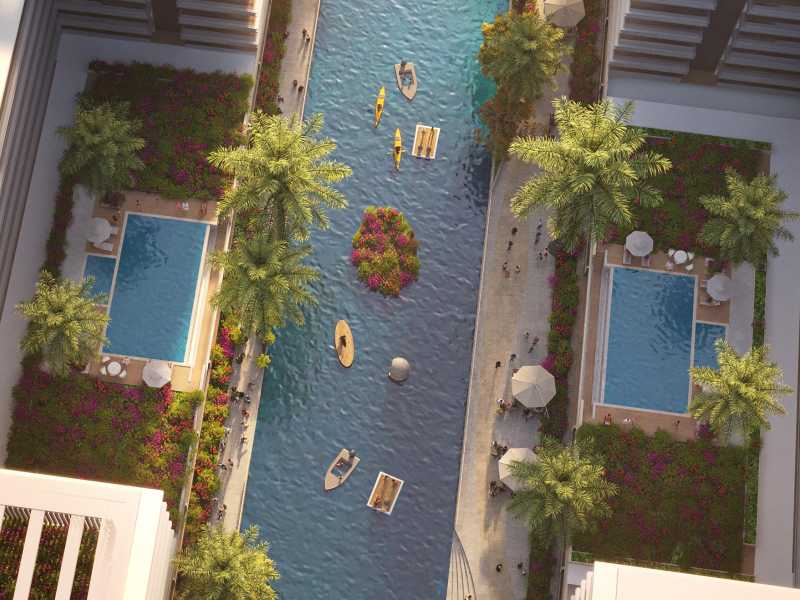 DAMAC Riverside Views floating sports