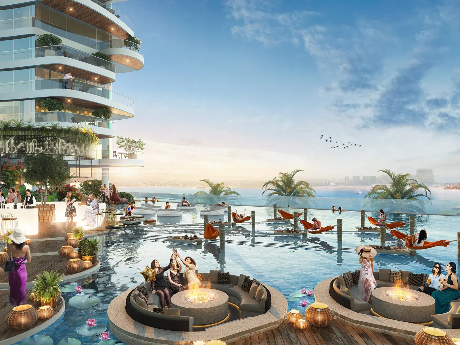DAMAC Bay by Cavalli infinity pool
