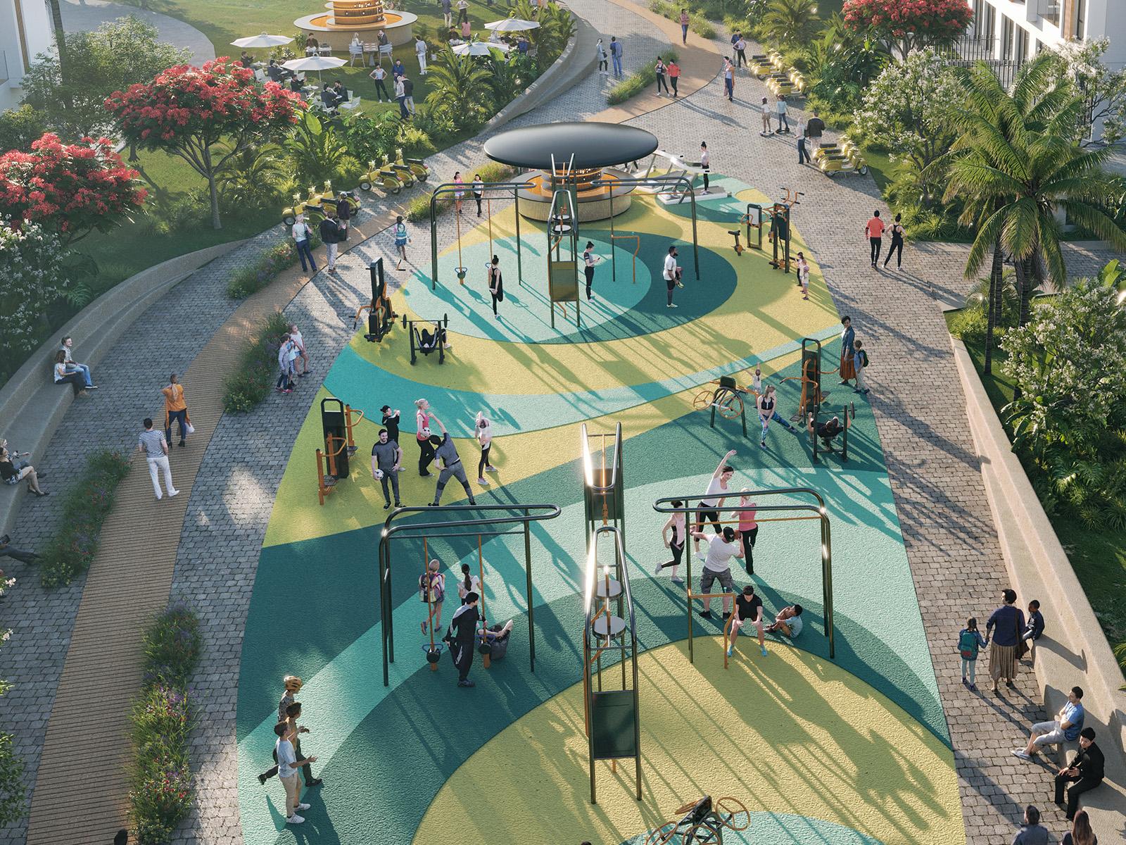 DAMAC Riverside Views calisthenics stations